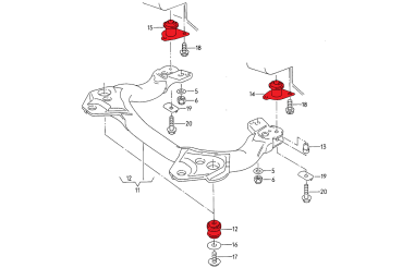 Front solid subframe bushings for Audi C4