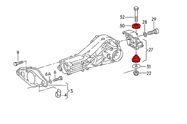 Rear Diff Mounting Polyurethane Bushings - Audi - 38 mm - Track hardness