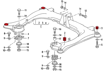 Aluminium Subframe Bushings B2/B3/B4 offset