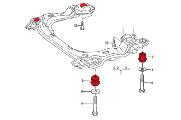 Aluminium Front Subframe Bushings Audi V8 D11 / 200 C3 (type 44)