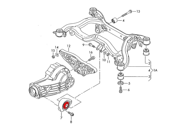 Rear Diff Polyurethane Mount Sleeve - Audi B6/B7