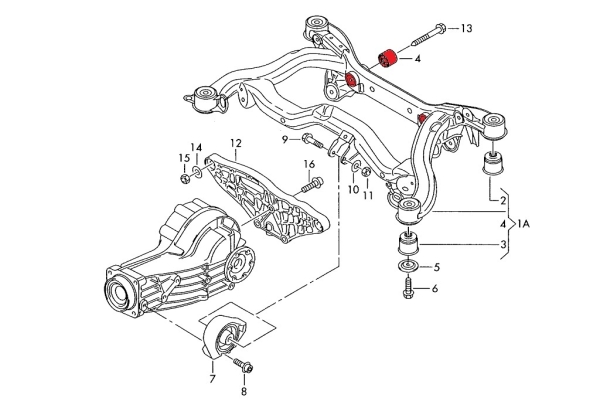 Rear Diff Rear Mounting Sleeves (pair) - Audi B6/B7